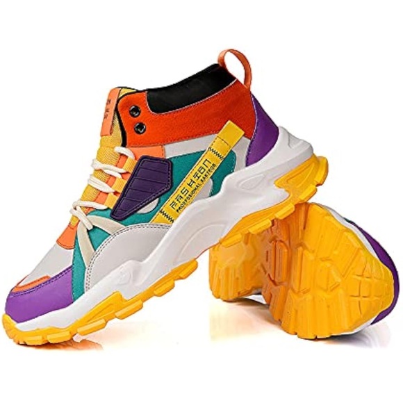 Colorful high-top sneakers for men - Picture 1 of 15